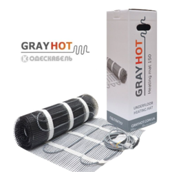 Нагрівальний мат двожильний GrayHot 150 Вт/м² (ПАО Одескабель) для вкладання під плитку